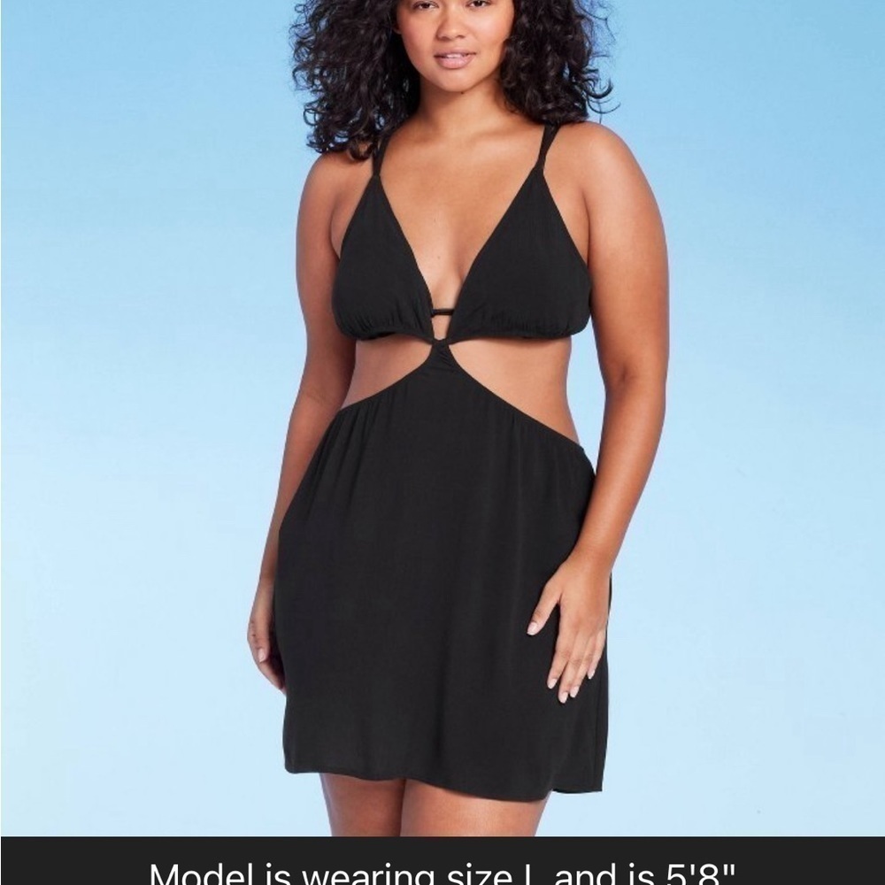 Cutout swim coverup mini dress